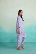 Ethereal kurta set - Lavender Hand embroidered Dhoti Kurta set on Sale