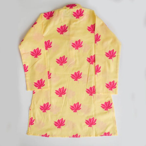 Lotus Blooms Ethnic Kurta Payjama for Boys - Yellow Online Hot Sale