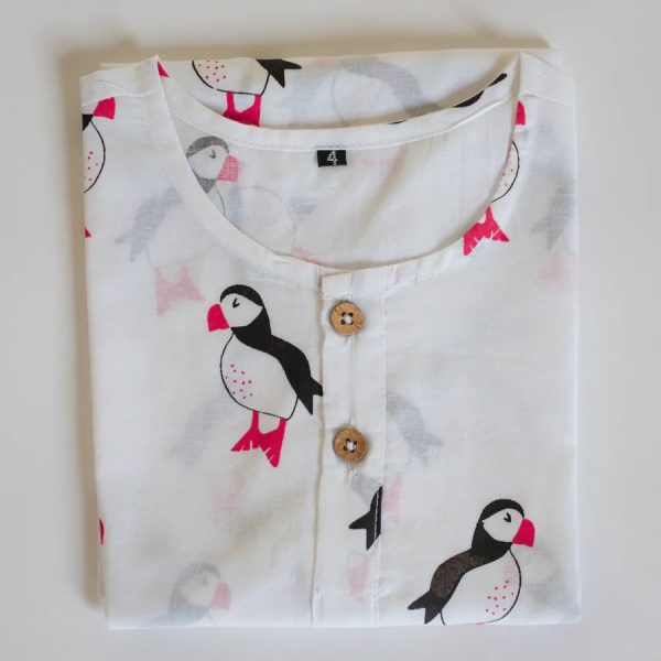 Mr Puffin Night Dress for kids Fashion