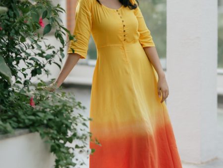 Sunset Tangerine Fit & Flare Dress on Sale