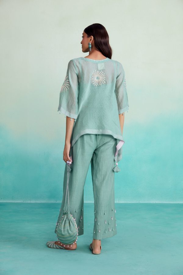 Mintylicious co-ords - Mint Hand embroidered Co-ord set Online