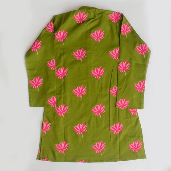 Lotus Blooms Ethnic Kurta Payjama for Boys - Green Online Hot Sale