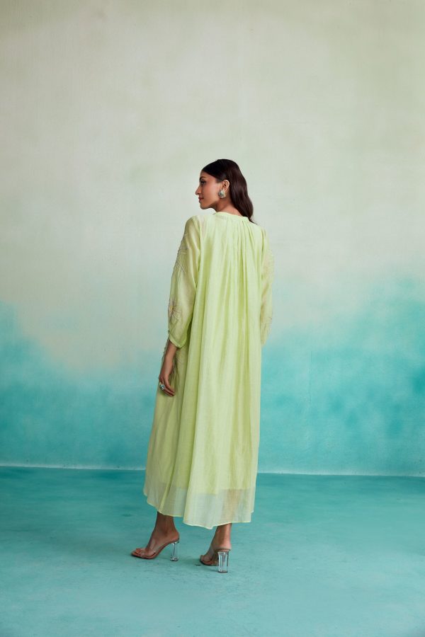 Zesty dress - Lime Hand embroidered oversized Dress Supply