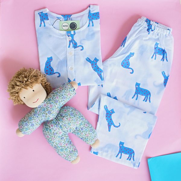 Blue Panther Night Dress for kids Online now