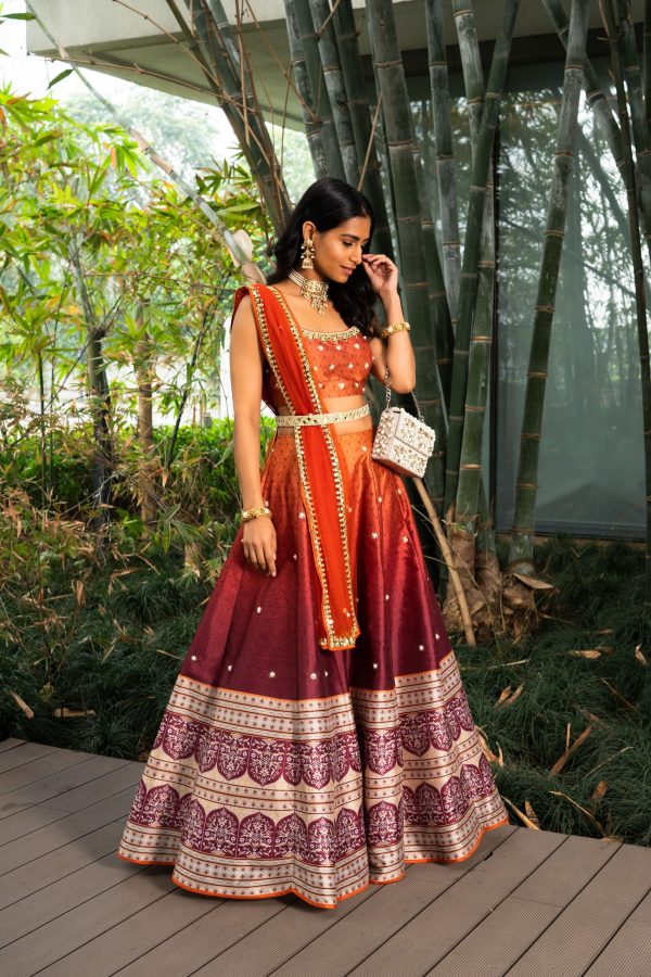 Zeenat Printed Lehenga Set For Discount