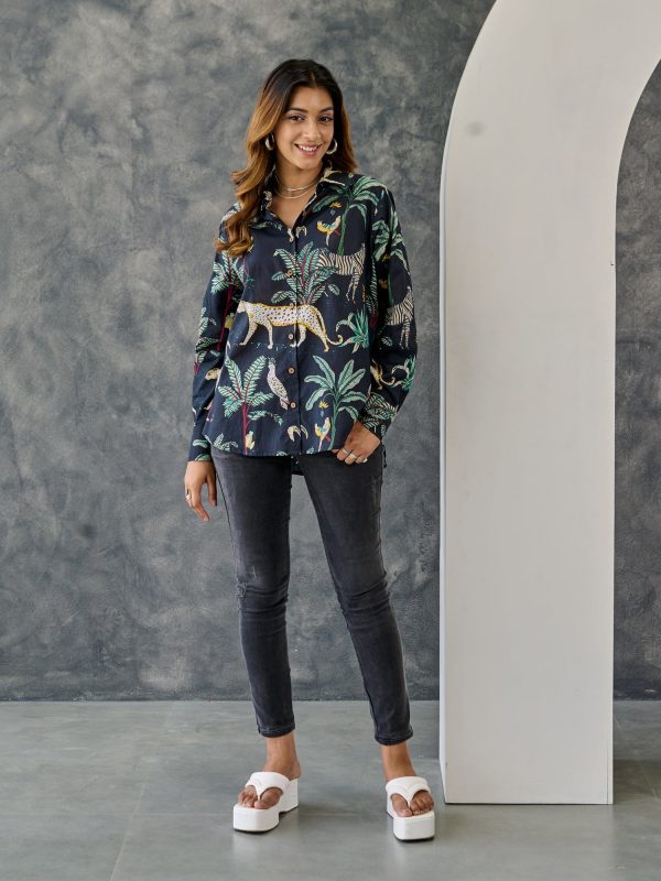 Tropical Jungle Print Shirt Cheap