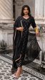 AMEE BLACK KURTA SET IN SILK Supply