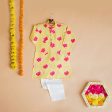 Lotus Blooms Ethnic Kurta Payjama for Boys - Yellow Online Hot Sale