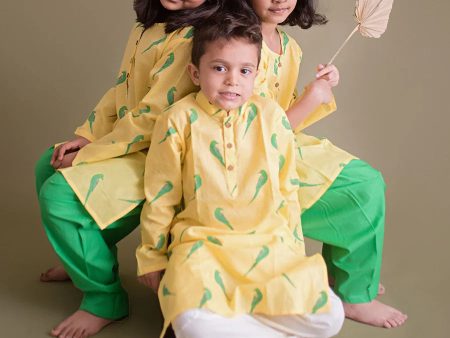 Tiya - A Parrot Ethnic Kurta Payjama for girls Hot on Sale