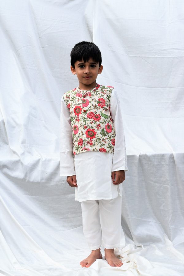 Begonia Boys Set of 3 - Kurta Payjama and Jacket For Discount