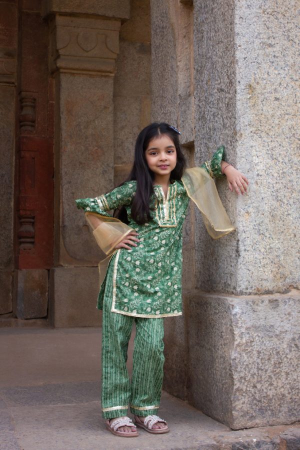 Amba - green suit for little girls Online Sale