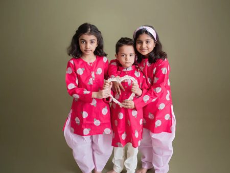 Blooming Red Ethnic Kurta Payjama for girls Online Sale