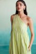 Vividora dress - Lime Hand embroidered one shoulder Dress Online Sale