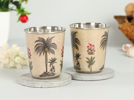 Chevron Palms Small Steel Tumbler (Set of 2) Fashion