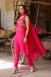 HotPink Sequin Georgette Kurta Set with Dupatta - Set of 3 Sale