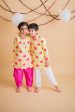 Lotus Blooms Ethnic Kurta Payjama for girls - Yellow Sale