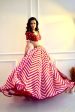 MYRAH Pink Chevron Lehenga Online now