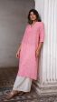 CANDY FLOSS LINEN KURTA on Sale