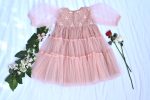 Dusky pink net dress for girls Online Hot Sale