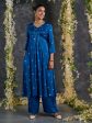 Indigo Bandhani A-Line Modal Satin Kurta- Flared Pant Set with Dupatta (Set Of 3) Online Hot Sale