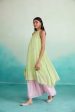 Limeade kurta skirt set - Lime & Orchid Pink Hand embroidered Kurta Skirt set on Sale