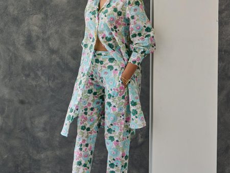 Pastel Floral Kurta- Straight Fit Pant For Cheap