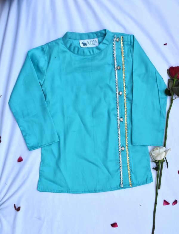 Boys blue and pink traditional kurta payjama set on Sale