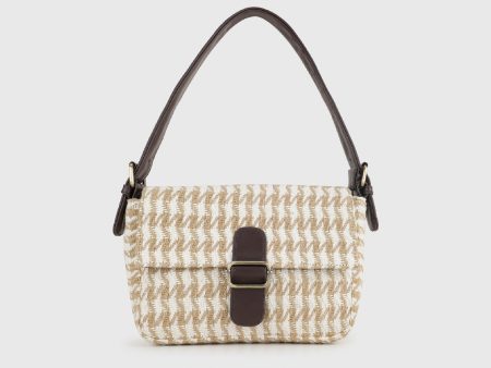 CHAVVI CHEVRON BEIGE BAGUETTE BAG Cheap