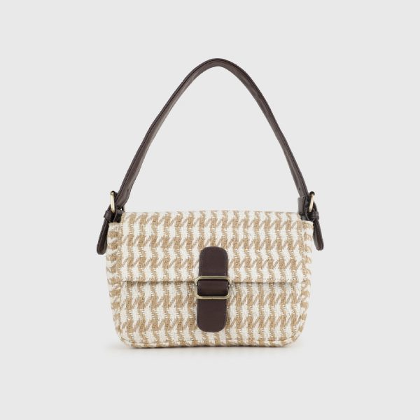 CHAVVI CHEVRON BEIGE BAGUETTE BAG Cheap