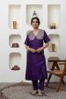 PURPLE CHANDERI GOTA WORK KURTA SET Discount