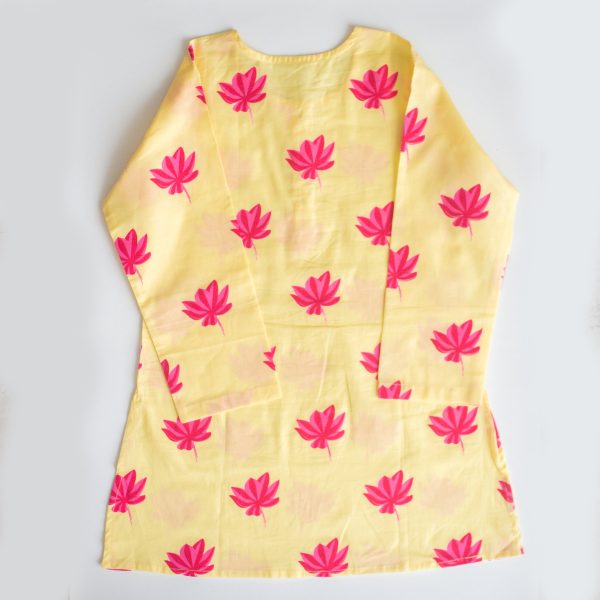 Lotus Blooms Ethnic Kurta Payjama for girls - Yellow Sale