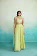 Zing sharara set - Lime Hand embroidered Crop top Sharara & Dupatta set Fashion