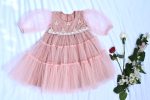 Dusky pink net dress for girls Online Hot Sale