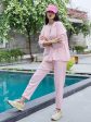 Alley Pink Cotton Blazer-Pant For Sale