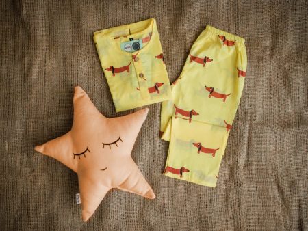 A Dog s Life Yellow Night Dress for kids Online Sale