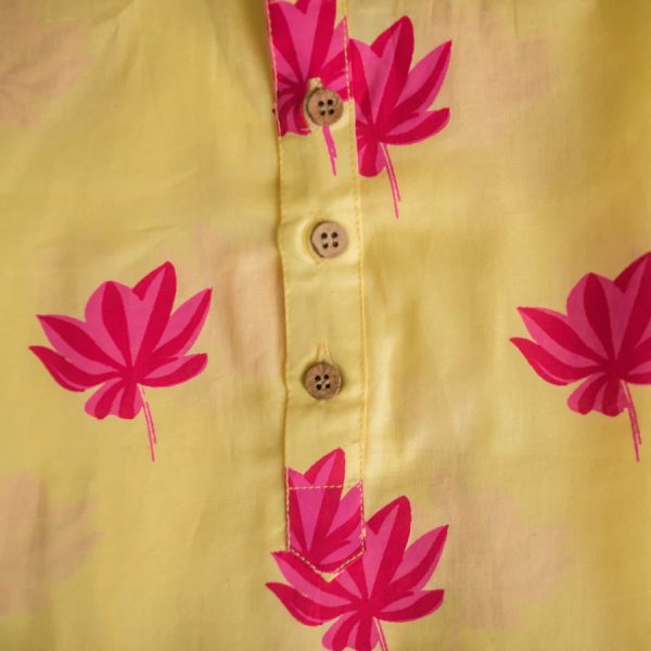 Lotus Blooms Ethnic Kurta Payjama for Boys - Yellow Online Hot Sale