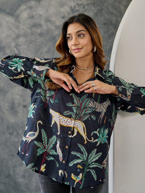 Tropical Jungle Print Shirt Cheap