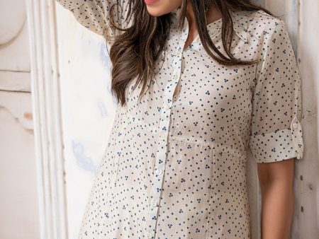 ESHA SHIRT DRESS IN SOFT SILK - OFF WHITE Supply