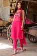 HotPink Sequin Georgette Kurta Set with Dupatta - Set of 3 Sale