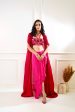 SHIRIN Maroon and pink Drape Skirt and Cape Online Hot Sale