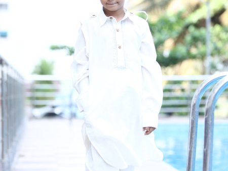 Boys Dazzling Snowflake Pathani Kurta Set Fashion