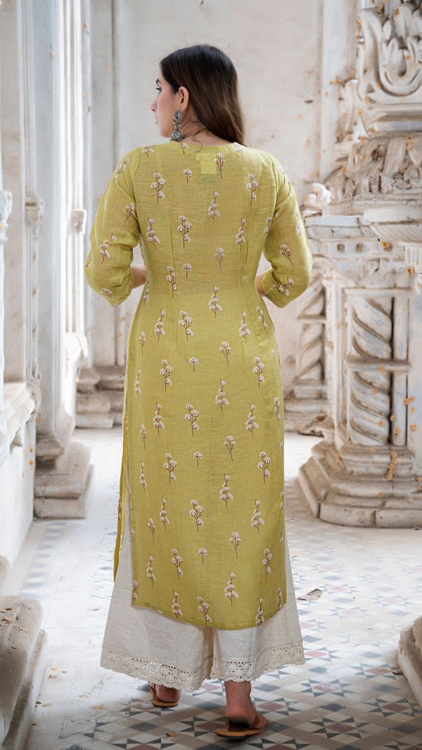 CARDAMOM LINEN KURTA Online