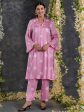 Pink Bandhani Modal Satin Kurta-Pant (Set Of 2) Hot on Sale