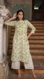 CHAVVI PASTEL GREEN PURE LINEN KURTA Online now