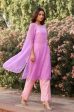 Lilac & Baby Pink Sequin Detailed Gorgette Kurta - Set of 3 Sale