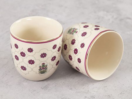 Maroon Floral Kulladh Set of 2 on Sale