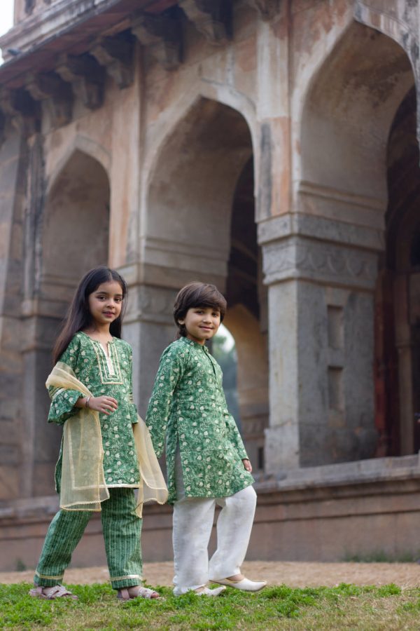 Amba - green suit for little girls Online Sale