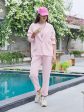 Alley Pink Cotton Blazer-Pant For Sale