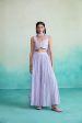 Luminova crop-top & sharara set - Lavender Hand embroidered Crop-top and Sharara set For Sale