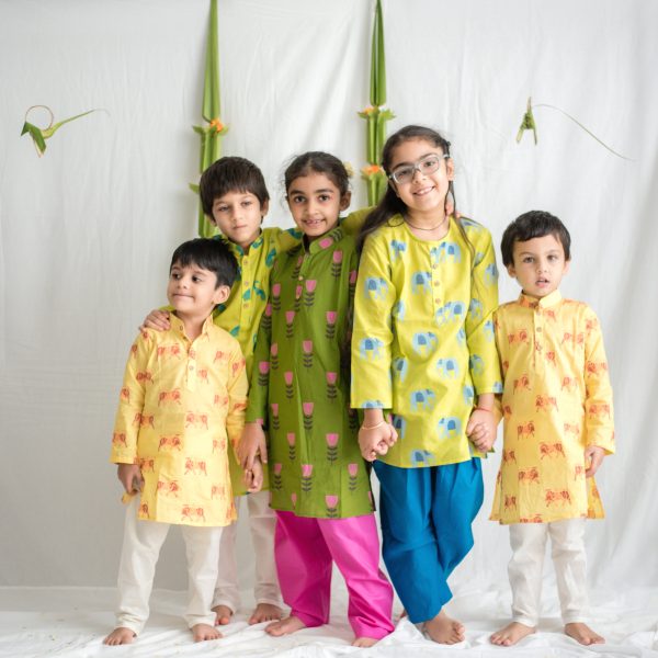 Tiya - A Parrot Red Kurta Payjama for Boys For Cheap